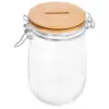 Clear Piggy Bank Large Capacity Money Coin Saving Box Wooden Slotted Lid Piggy Bank Glass Money Jar Raffle Ticket Storage Jar 5