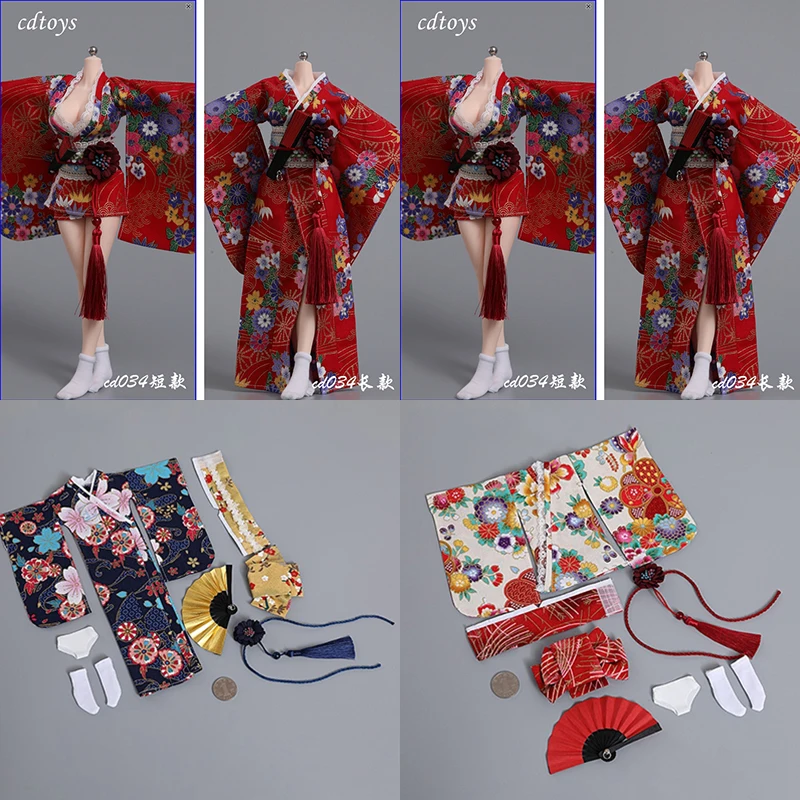 

Cdtoys Cd034 1/6 Women Soldier Kimono Sakura Girl Japanese Style Kawaii Floral Print Vintage Dress Fan Fit 12" Action Figure Toy
