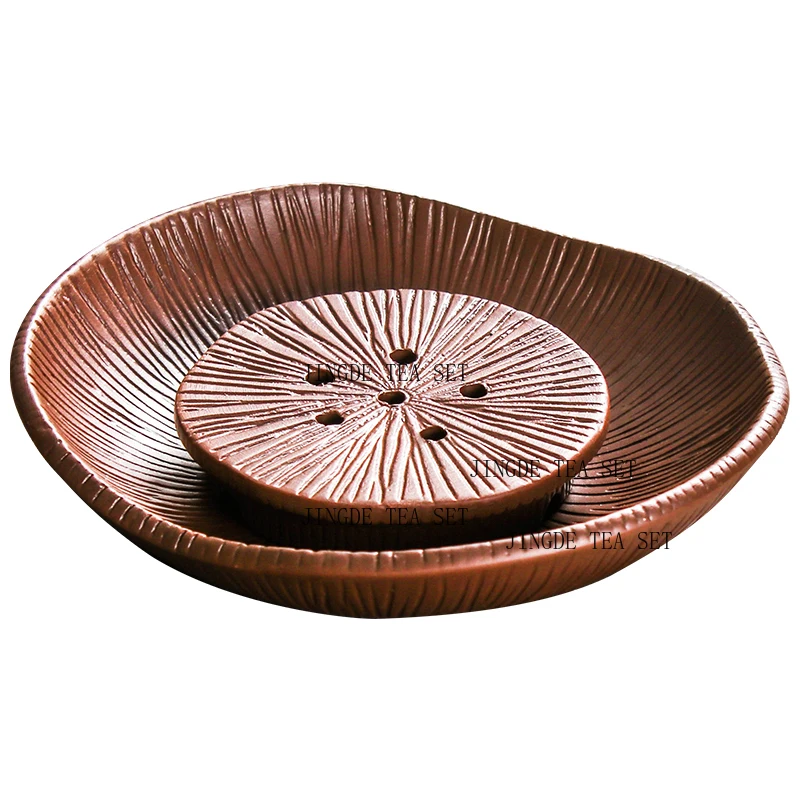 Washable purple clay teapot mat original mineral vermilion clay tea tray base Kung Fu tea set accessories