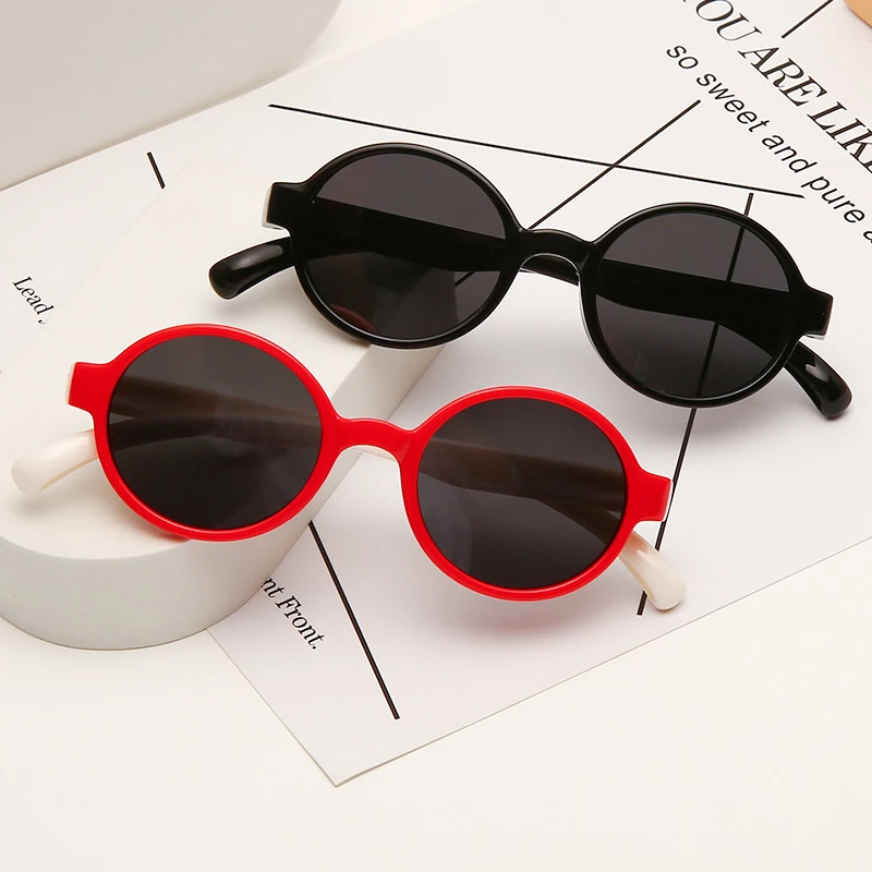 Baby Girls Cute Silica Gel Round Outdoor Sun Protection Sunglasses Children Lovely Sunglasses Boys Kids Eye Protection Glasses