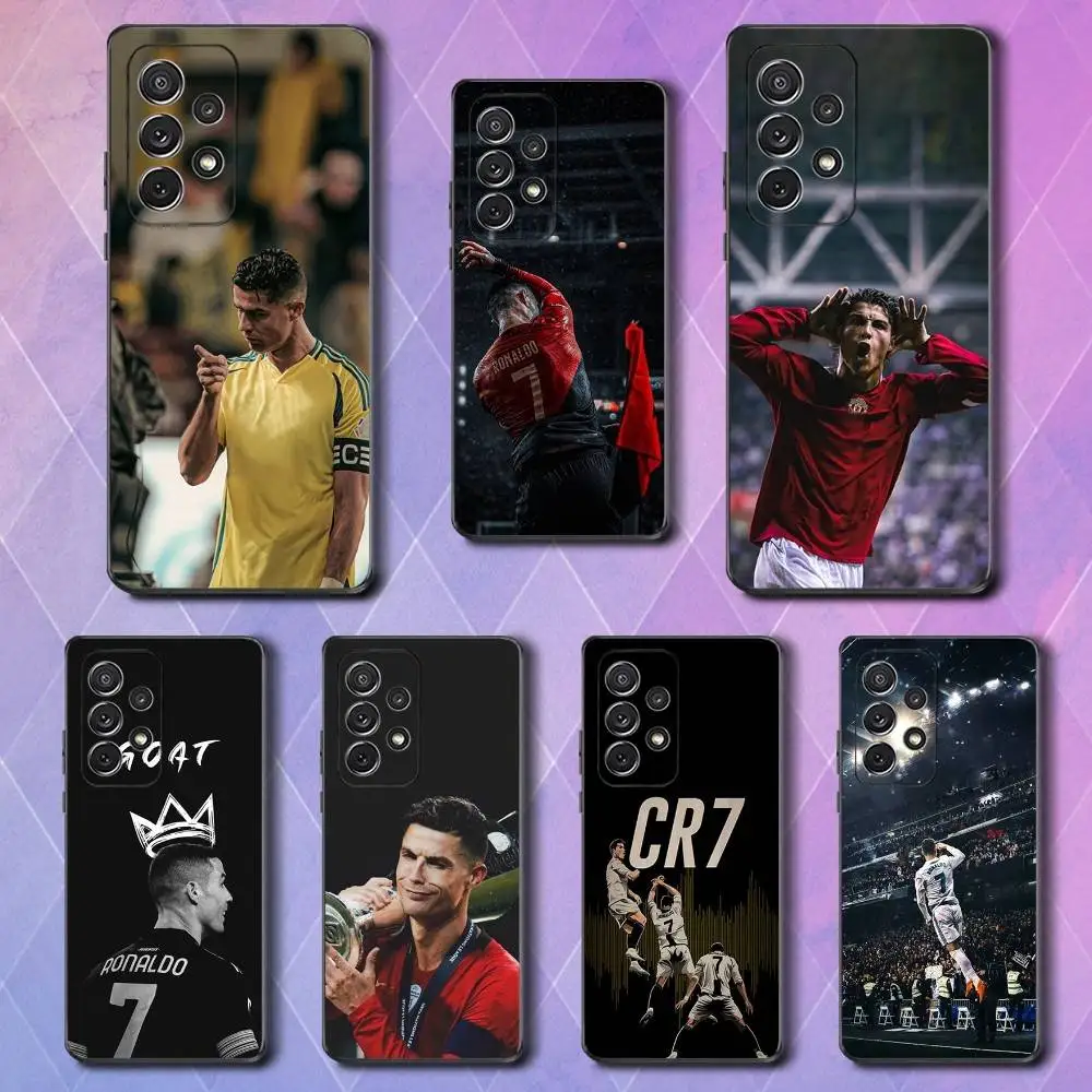 CR7 Football Icon Soft Silicone Phone Case – Black Cover