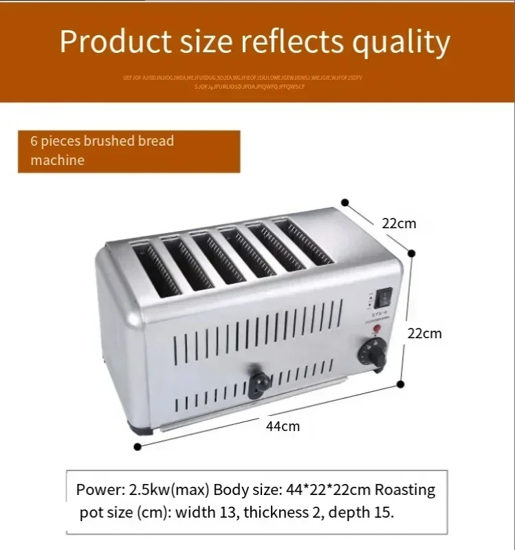 Toaster Commercial 4 Sheet 6 Sheet Hot Press Spit Driver Home Sandwich Breakfast Toaster