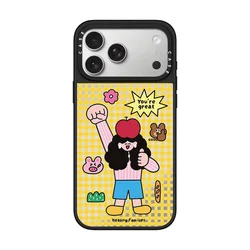 Self - Disciplined Girl Mirror Phone Case - Creative and Cute Design with Drop - Proof Protection - iPhone 15 Plus (Gold)
