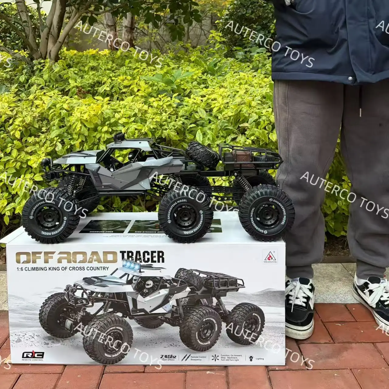 새로운 1:6 대형 사이즈 원격 조종 오프로드 6x6 차량 6륜 구동 RC카 70CM 6륜 RC 트럭 전동 장난감 (어린이, 성인용)