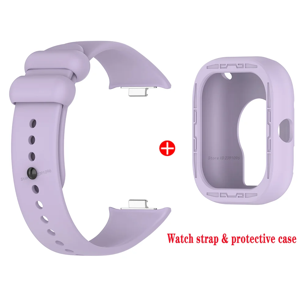 Silicone Strap and Case Set for Smartwatch Bracelet Replacement