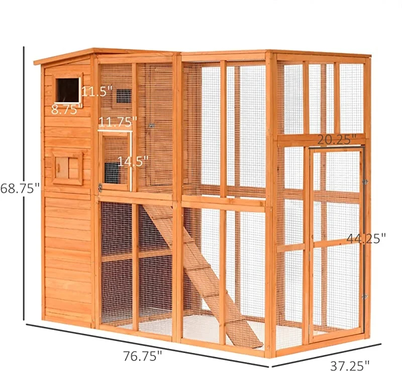 Hot Sale Pet Cage Cat House Cages Wooden Large Cheap Animal Outdoor Solid Wood Pet Villa Houses Furniture