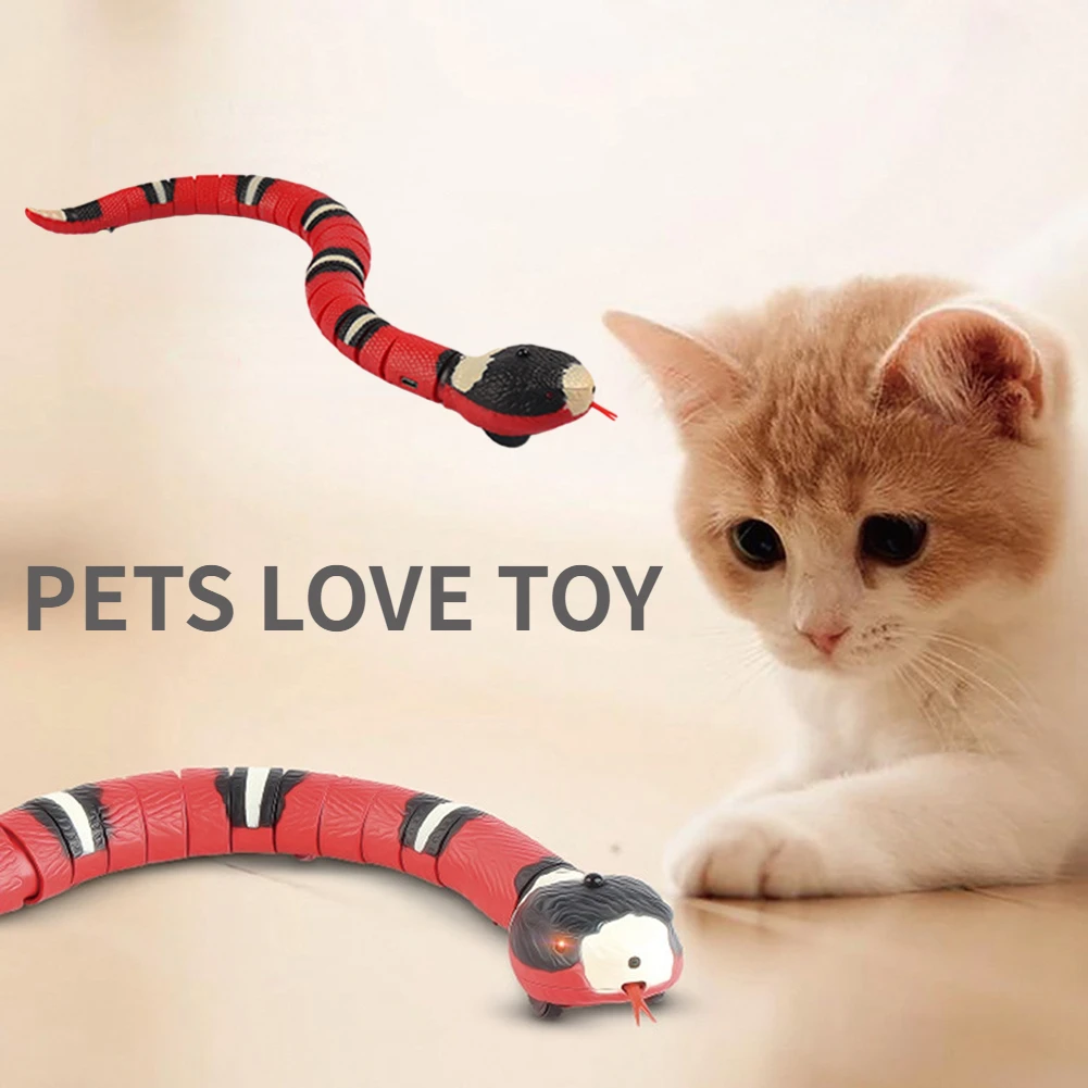 Automatic Cat Toys Interactive Smart Sensing Snake TeaseToys for