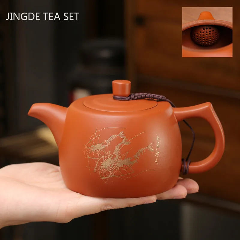Classic Yixing Purple Clay Teapot Zhu Mud Handmade Tea Pot Ball Hole