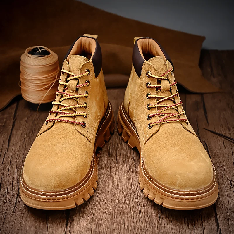 Casual Martin Boots Chaussures pour hommes en cuir Casual Martin Boots Lightweight Mens Trainers Running Walking Shoes_voghion.com