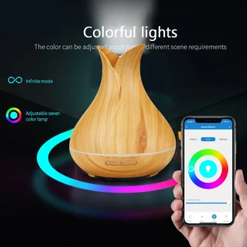 Tuya Smart Wifi Humidifier with Colorgul LED Light WiFi Aroma Diffuser Timer Wireless Control Work with Home Compatible 1
