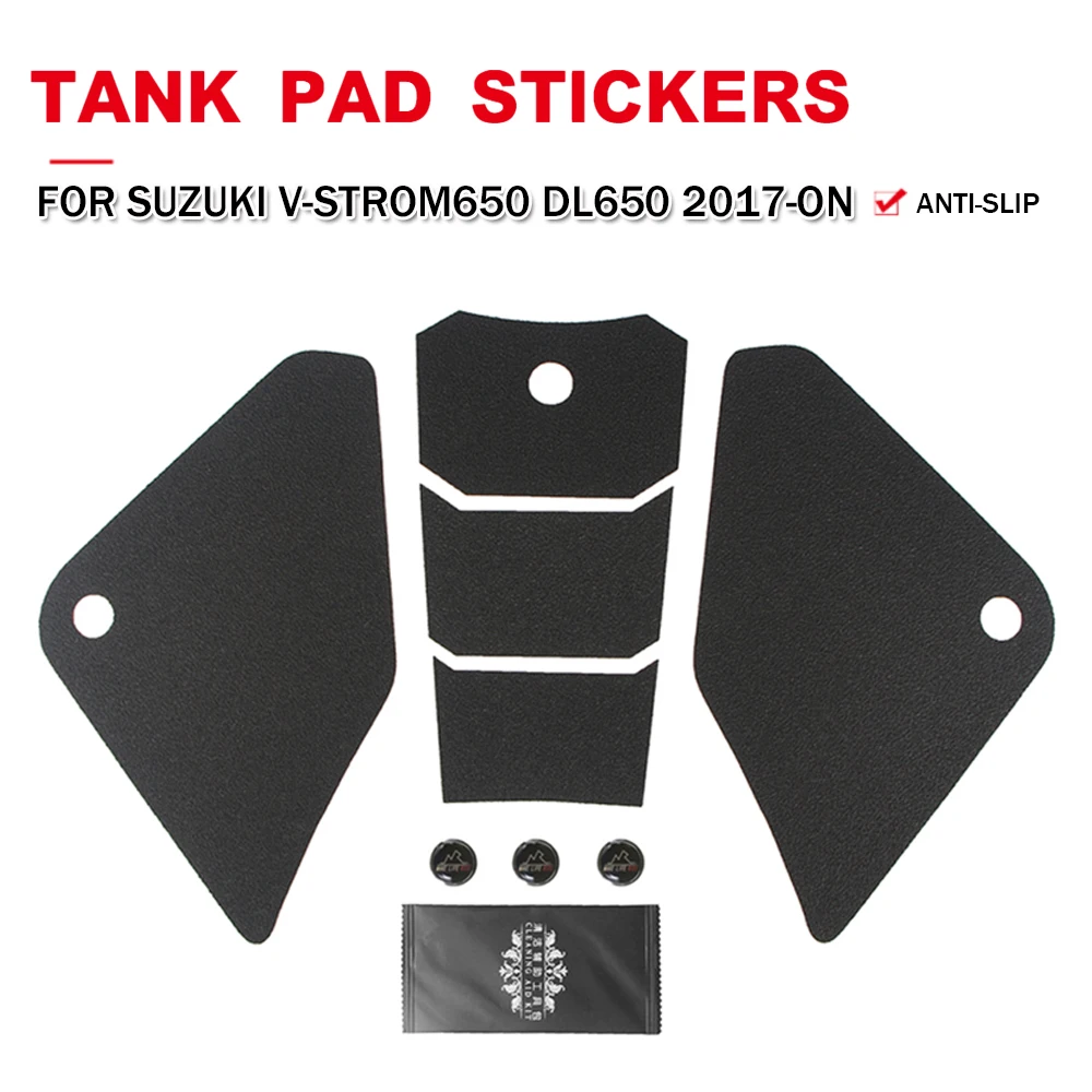 For Suzuki V STROM VSTROM DL 650 2017-ON Motorcycle Tank Pad Protector Stickers Fuel Oil Kit Anti Slip Knee Grip Traction Decals