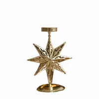Christmas Golden Wrought Iron Candlestick Star Elk Christmas Tree Candle Holder Merry Christmas New Year Table Decoration 5