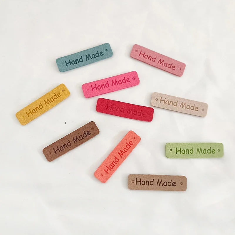 Leather Labels Clothing Labels Leather Tags Garment Labels Sewing Labels 25/50Pcs Small Handmade Leather Clothing Labels for Gift Hat Sewing Hand Made Skin DIY Decorative Tags