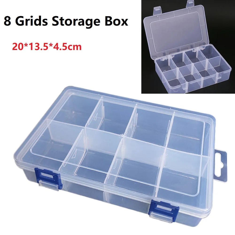 8 Grids Plastic Box Screw Compartment Box Storage Jewelry Earring Display Case Container Clear Terminal Organizer Tool Boxes