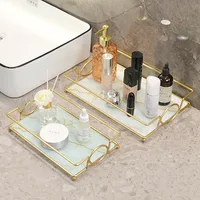 Square Storage Tray Home Living Room Coffee Table Tea Cup Storage Plate Glass Tray Aromatherapy Organizer Tray Home Decor 2
