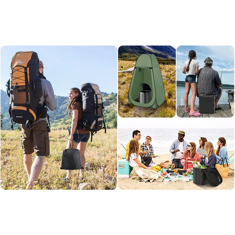 Folding Portable Toilet Outdoor Camping Self Driving Travel Supplies Integrated Toilet Hiking Outdoor Tools