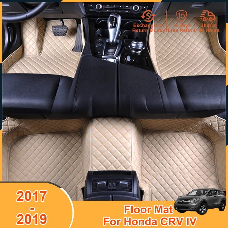 

2017-2019 Floor Mats Foot Pad for Honda CR-V CRV IV 2017 2018 2019 Accessories Left Hand Drive Non-Slip Cover Carpets Leather