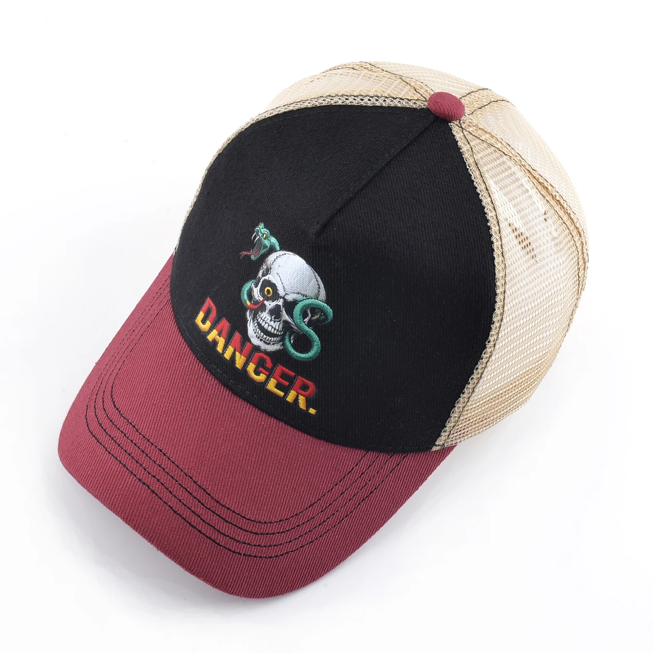 Sommer Baseball Cap Outdoor Atmungsaktive Mesh Trucker Cap Männer Frauen Druck Schädel Snapback Hip Hop Caps Einstellbare Schirmmütze – Detail 7