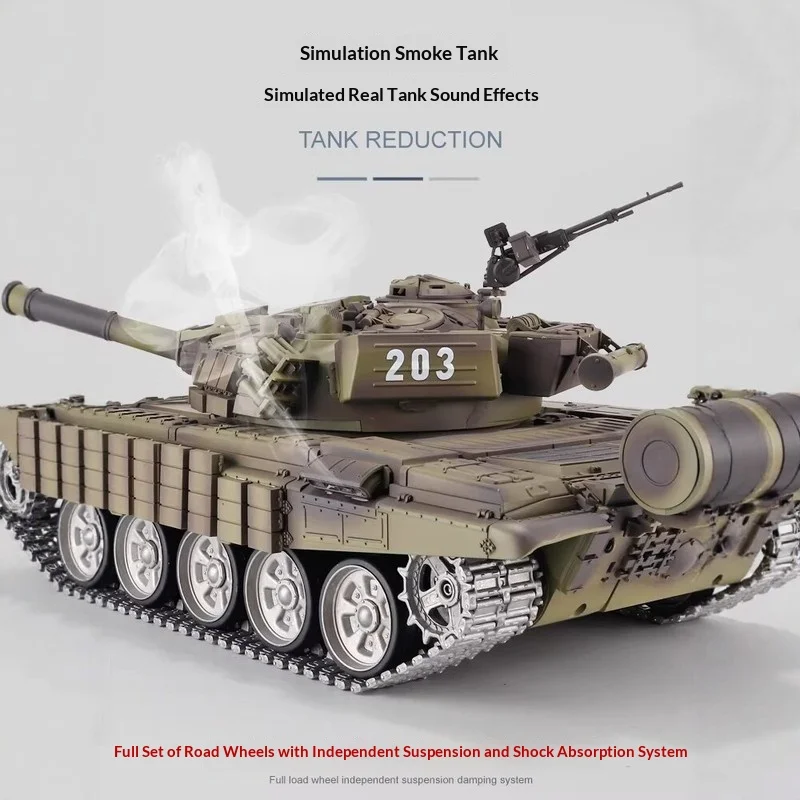 헝롱 RC 탱크 T-72 러시아 주력전차 메탈 트랙 BB 슈팅 IR 배틀 2.4G 무선 조종 군사 모델 장난감 (남아용)