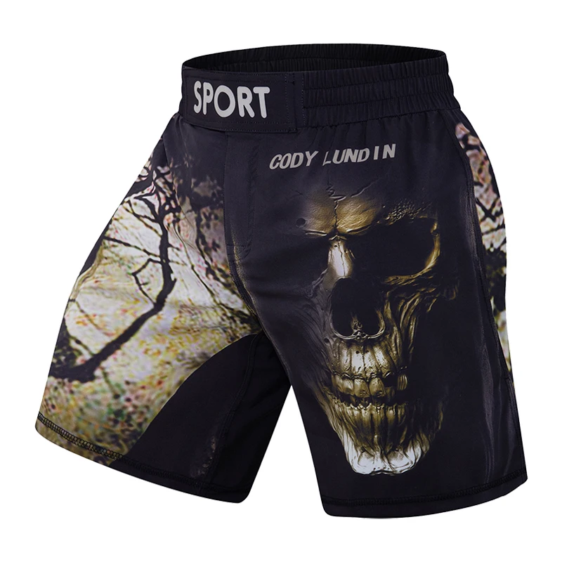 Men Fashion MMA BJJ Shorts Animal 3d Print 84% Polyester 16% Spandex Lightweight Grappling Muay Thai Men Gym Training Shorts 3