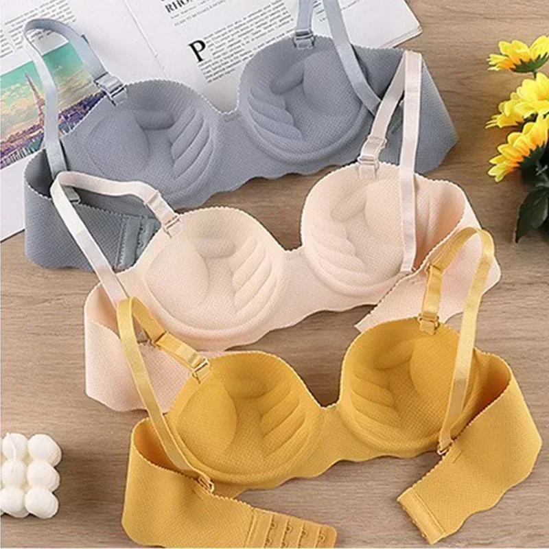 Sexy Bras Push Up Seamless Underwear Women Solid Color Wireless Lingerie Feamle One-pieces Gather Convertible Straps Brassiere 4