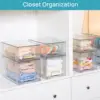 4 Pack Large Stackable Storage Drawers,Clear Acrylic Drawer Organizers with Handles, Easily Assemble for Bathroom NEW USA 4