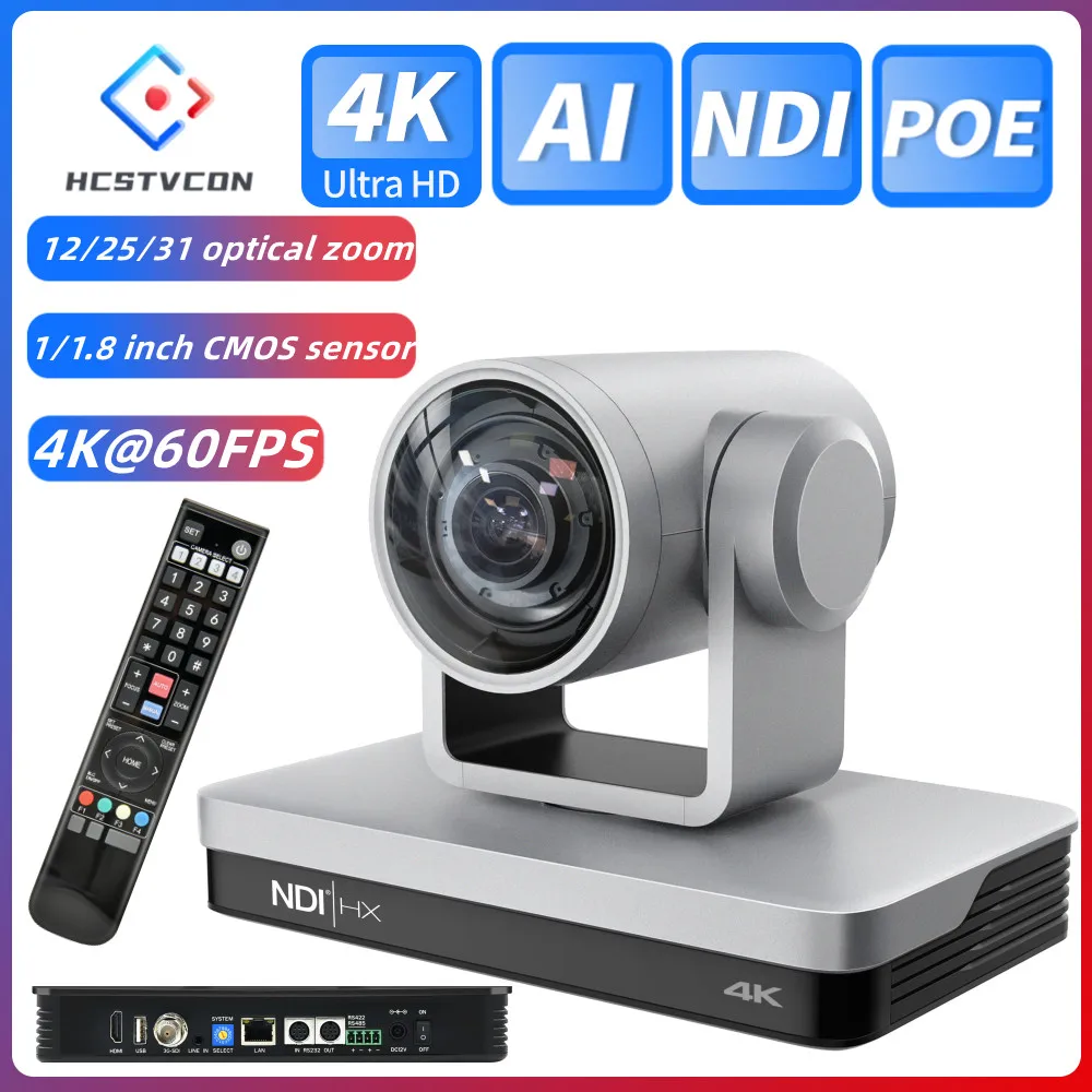 4K Video Conference PTZ Camera AI Tracking 12/25/31X USB HDMI SDI