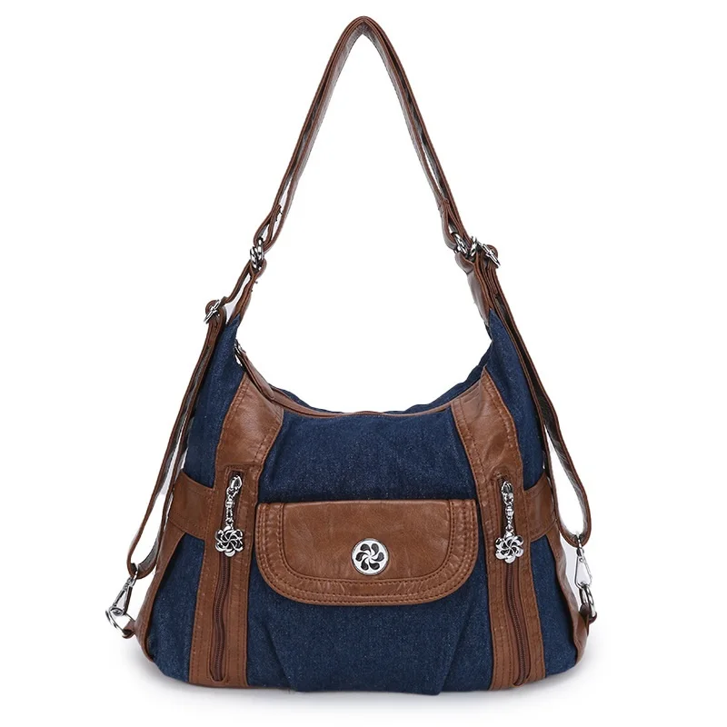 Angelkiss Women Bags Fashion PU Leather Handbag Shoulder Purse Pack Multipockets Crossbody Bag Ladies Satchel Large Zipper Hobos