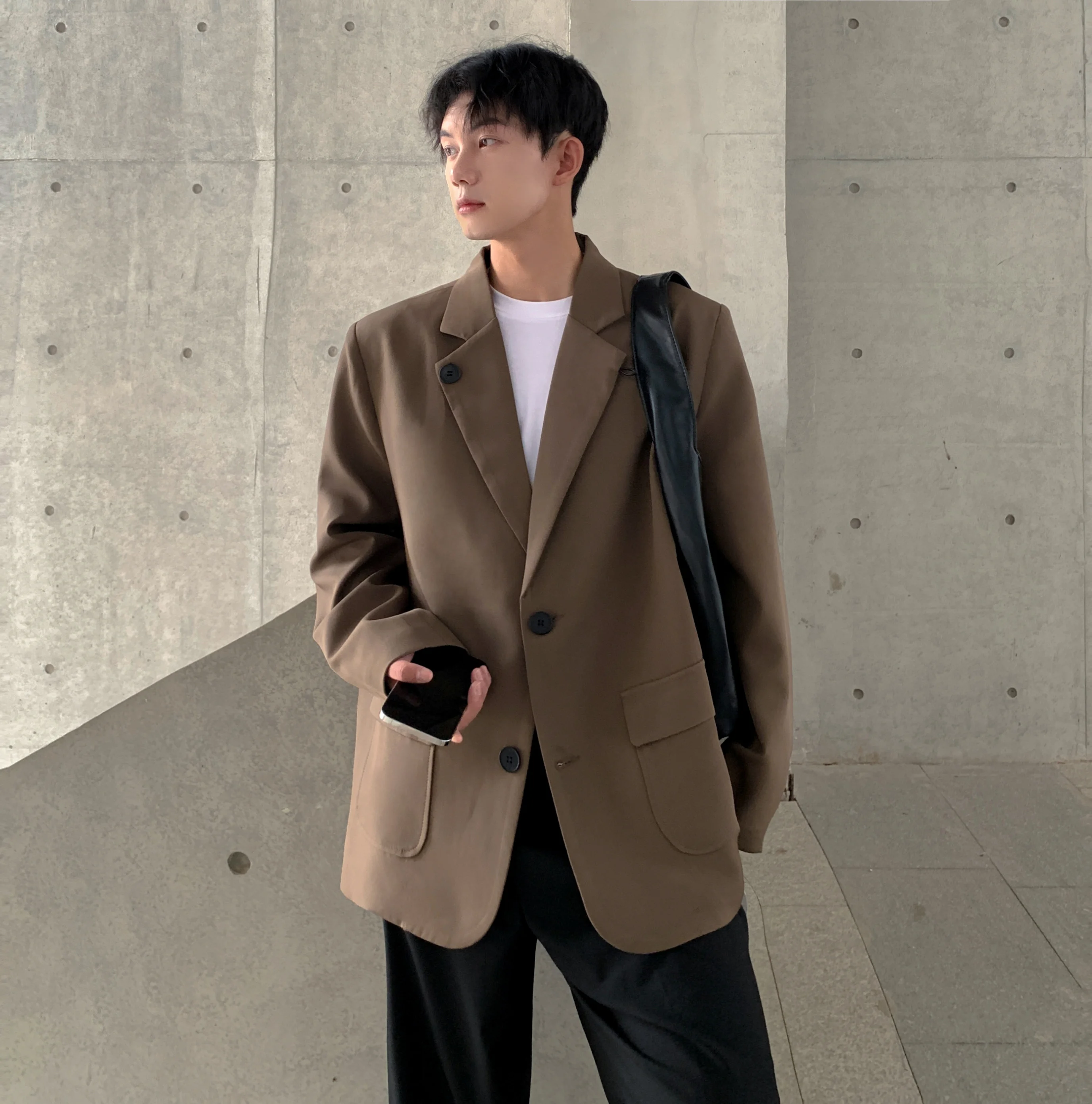Mens Blazer Autumn New Leisure Blazers Men Trendy Casual Suit Jackets Male Daily Ins Streetwear Simple Korean All-match Suit-tops mens blazer