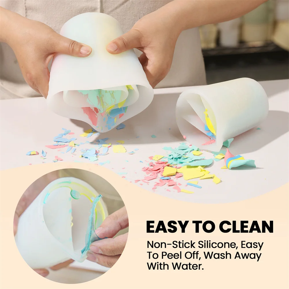 500ml Silicone Split Pouring Cups Non-Stick Mixing Cups Jesmonite/Resin/Fluid Painting