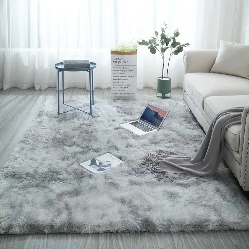 Fluffy Area Rugs Large Bedroom Room Floor Carpet Mat Grey Anti-Slip160X230 CM UK 
