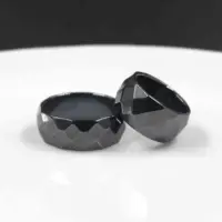 Natural Stone Hematite Faceted Rings 10mm Width Couple Jewelry Gift for Men and Women 2