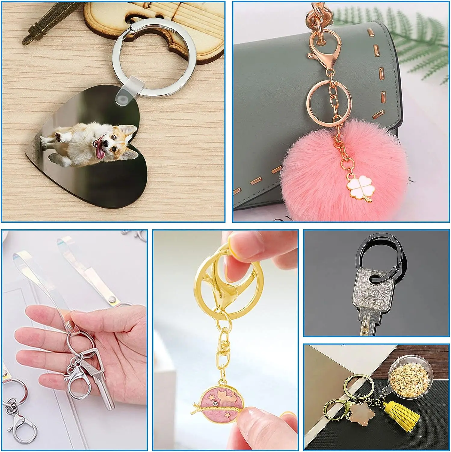20 Stück Metall-Schlüsselanhänger, poliertes Splitter, rund, flache Linie, geteilter Schlüsselanhänger für DIY-Handwerk, Schmuckherstellung, Schlüsselanhänger, DIY-Suche – Detail 8