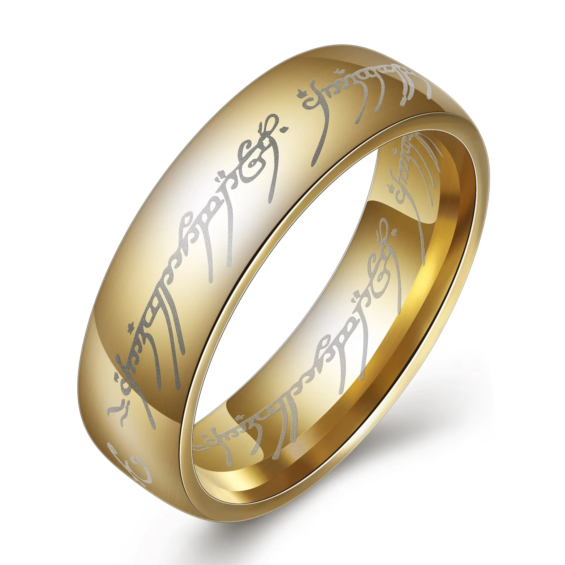 The Lord of the Rings Stainless Steel Punk Men 6MM Finger Ring Fashion Couple Jewelry Gift 3