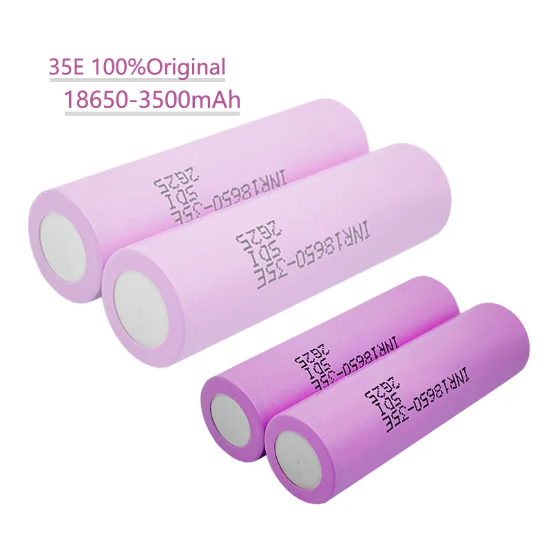 1-10 actual capacity original power 18650 lithium battery 35E 3500mAh 3.7V 25A high power inr18650 electric tools