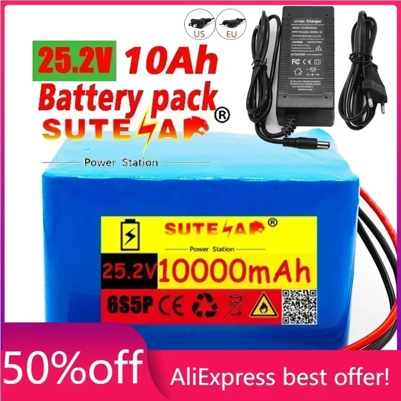 

25.2V 10Ah 6S5P 18650 li-ion battery pack 25.2v 10000mAh electric bicycle moped /electric/lithium ion battery pack+2A Charger