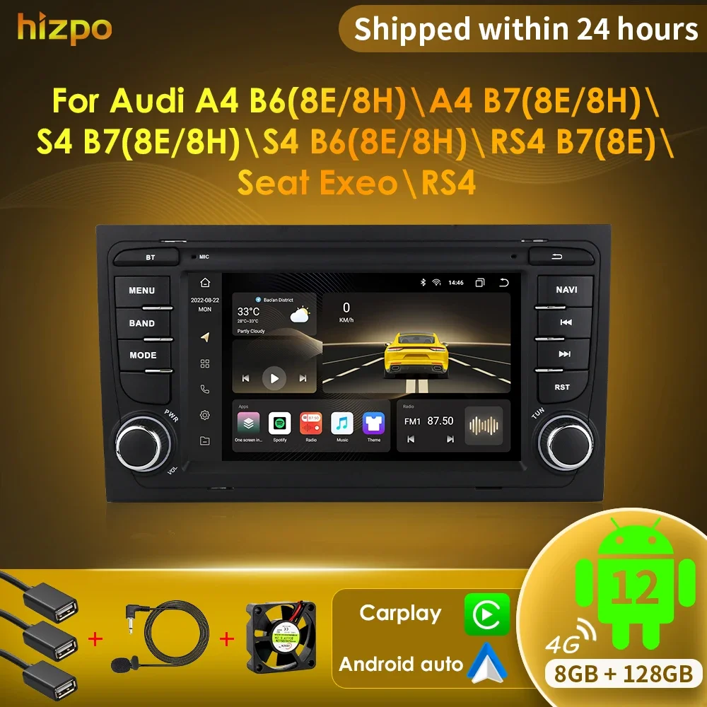 

Choice Android Car Multimedia For Audi A4 2002-2007 S4 RS4 B6 B8 B7 4G Wifi Wireless Carplay Radio Player Stereo Navigation 7862