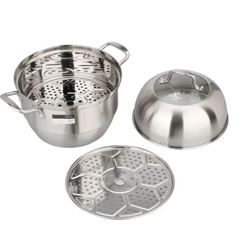 

Steamer Pot Sainless Steel Food Cooking pot Steamed Food Casserole 3 layer