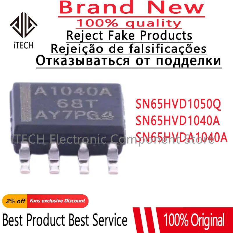 

2-5Pcs 100% New SN65HVDA1040AQDRQ1 SN65HVDA1040 A1040A SN65HVD1040AQDRQ1 SN65HVD1040 1040AQ SN65HVD1050QDRQ1 H1050Q SOP8 Chips