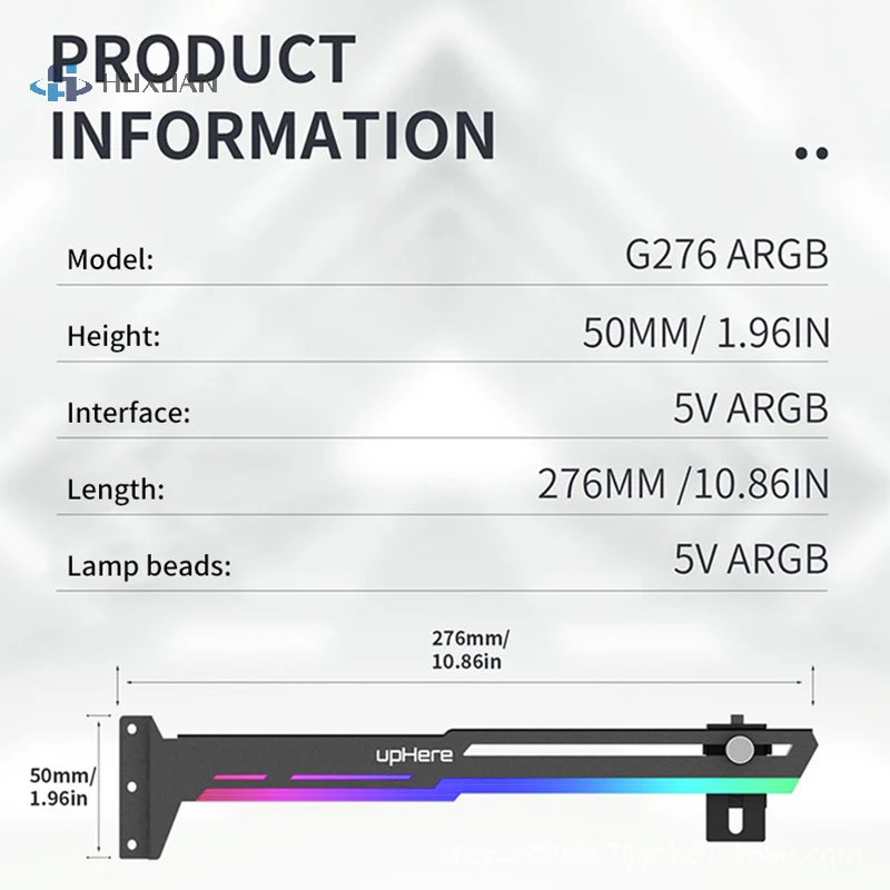 VGA 그래픽 카드 지지대 GPU 브래킷 프레임, RGB 발광 오염 램프 장식 컴패니언 5V ARGB AURA SYNC, 1 개