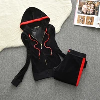 Juicy Lovers marque populaire rayé femmes costumes de sport en plein air velours automne femmes survêtements à capuche Jogging vêtement de sport 5