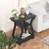 End Table with Charging Station, Side Table with USB Ports and Outlets, Nightstand, 3 Tier End Table with Storage 4