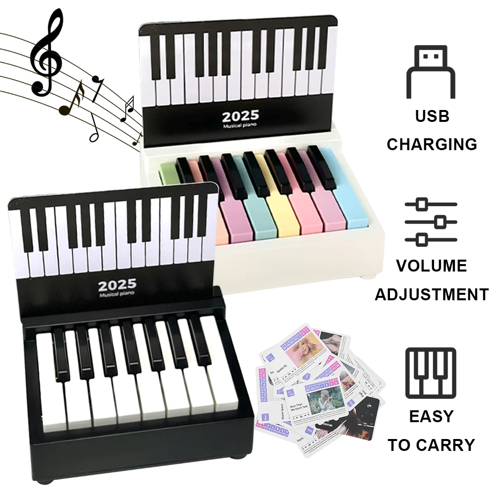 Taylor Piano Calendar Music Sheets Toy Playable Mini Piano Calendar 27 Music Cards 52 Songs Gifts for Fans