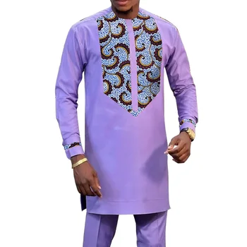 Kabiru Long Sleeve Print and Dashiki Outfit