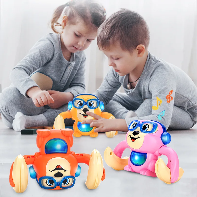 

Crawling Toys Rolling Monkey Electric Pet with Music LED Light Up Interactive Toys Baby Walking Dancing Moving Educational Toys