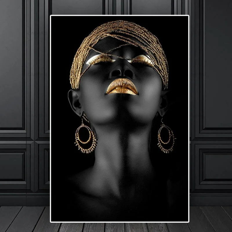 

Modern Art Figures Portrait Canvas Painting African Women's Poster Living Room bedroom Background Wall Mural Home Decor Frameles