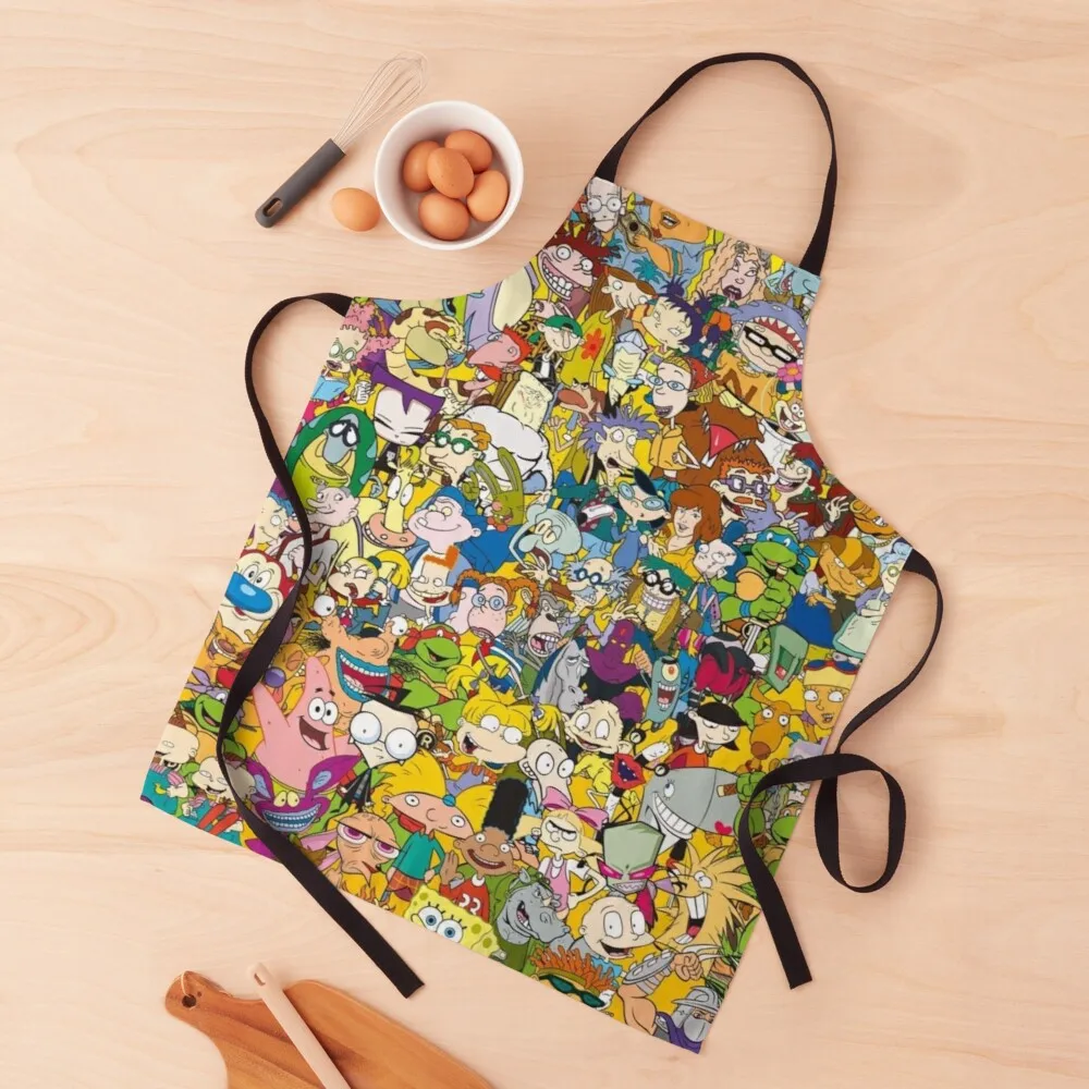 90s Cartoons Apron cute apron waterproof aprons woman