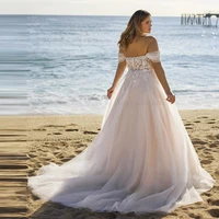 ANGEL Off Shoulder Plus Size Wedding Dress For Women Customized Elegant A-Line Bridal Gown Sexy Backless Vestidos de Novia Boda 2