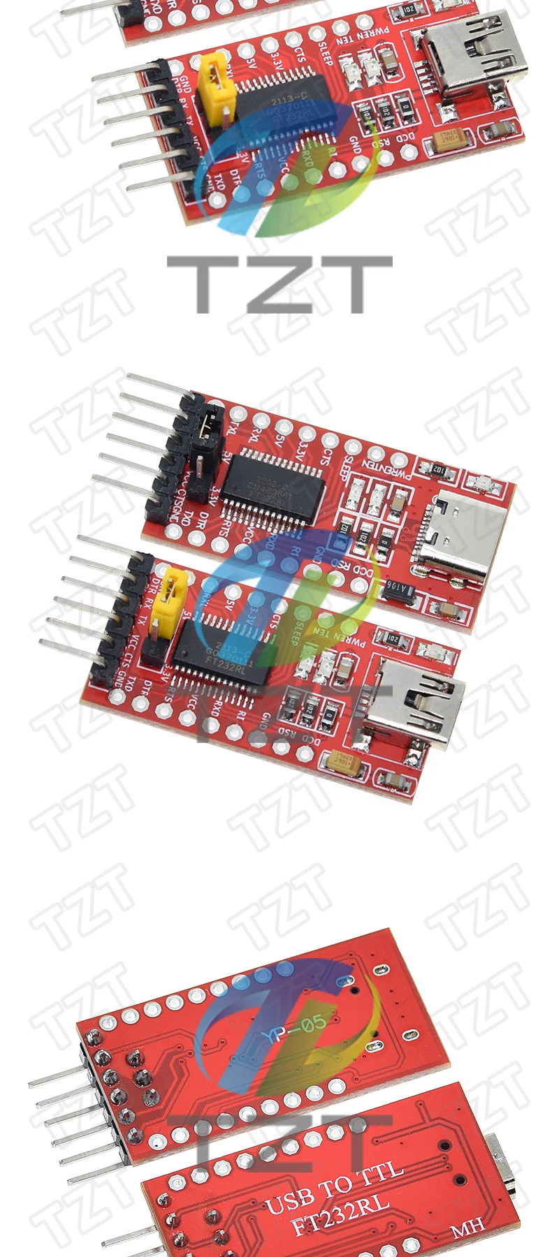 TZT 1/5PCS FT232RL FTDI USB 3,3 V 5,5 V zu TTL Seriell Adapter Modul für Arduino FT232 Pro Mini USB ZU TTL 232 – Detail 5