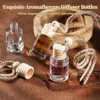 50Pcs/Set Hanging Car Air Freshener 10ml Essential Oil Aromatherapy Diffuser Bottles Empty Glass Perfume Bottles Car Ornament 2